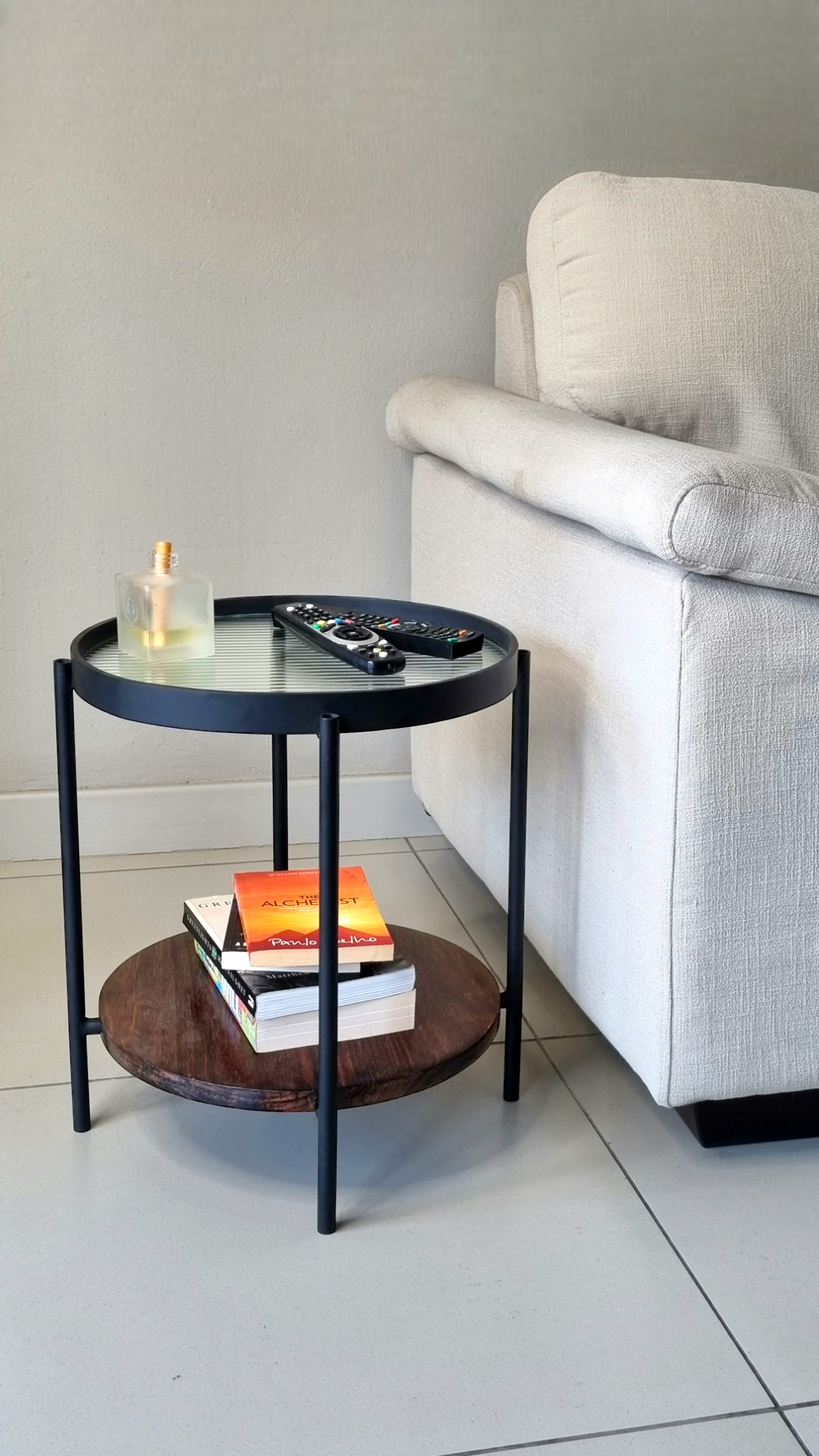 Fluted glass side table