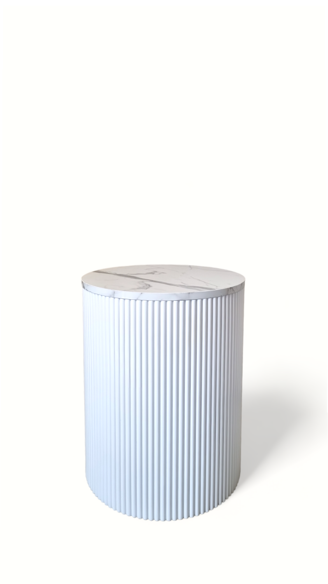 Fluted marble storage side table - Image 3