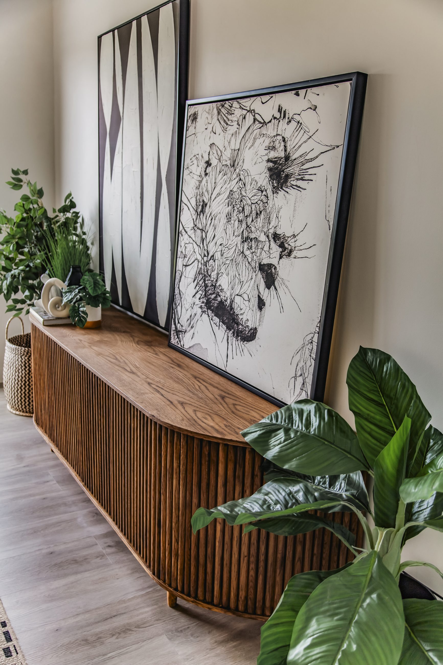 Solid Oak Console