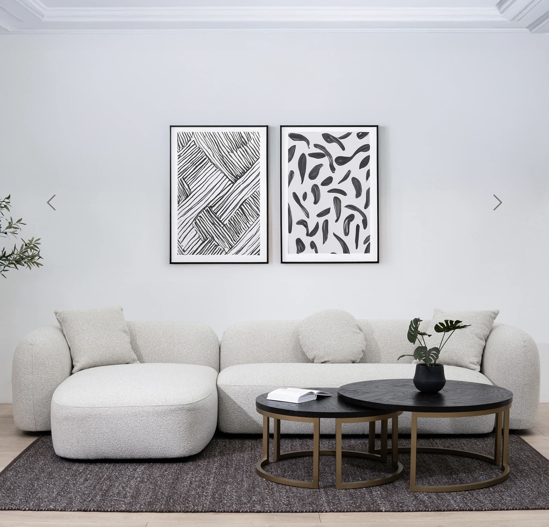 Lumi Oatmeal Chaise Couch - Image 2