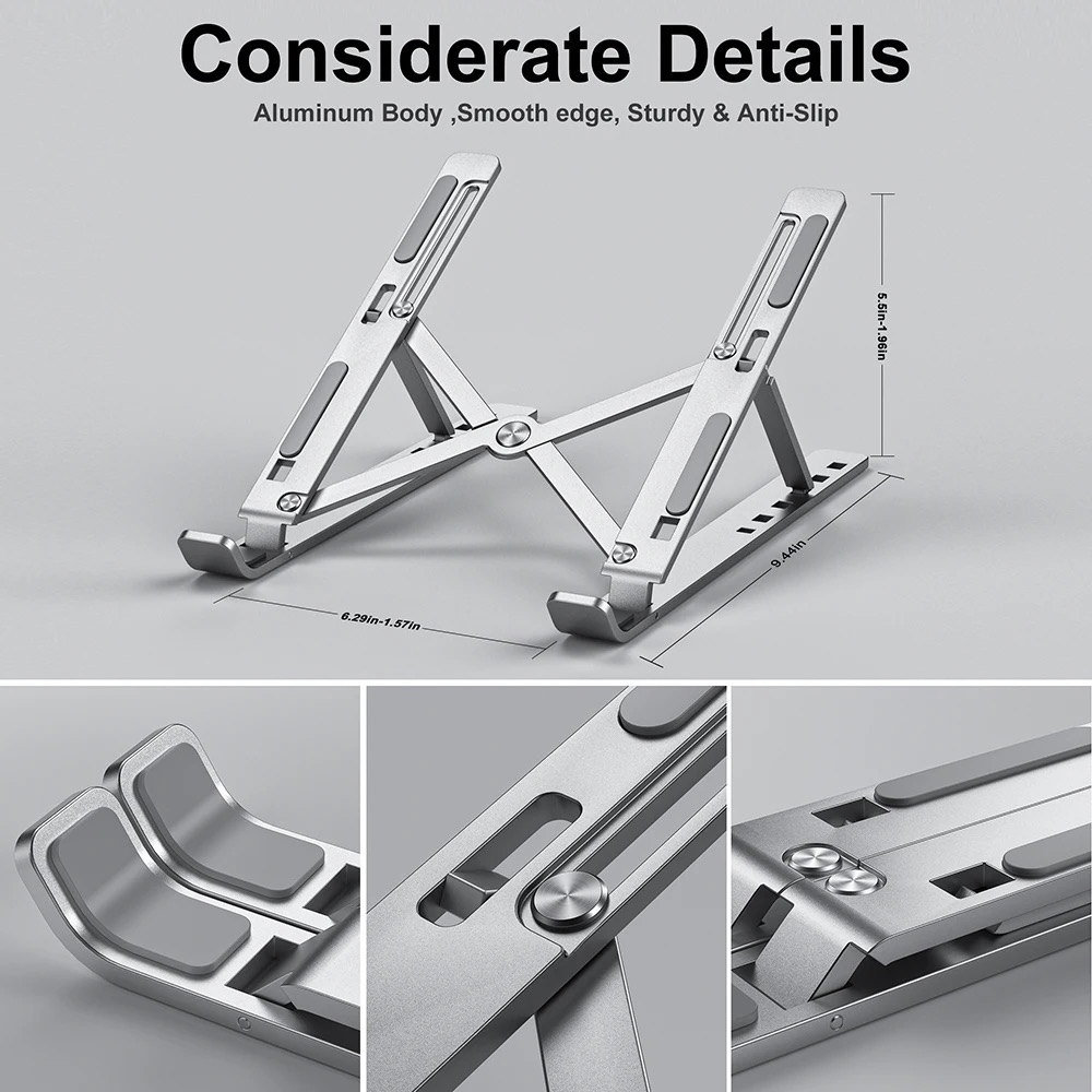 Aluminium Foldable Laptop Holder - Image 2